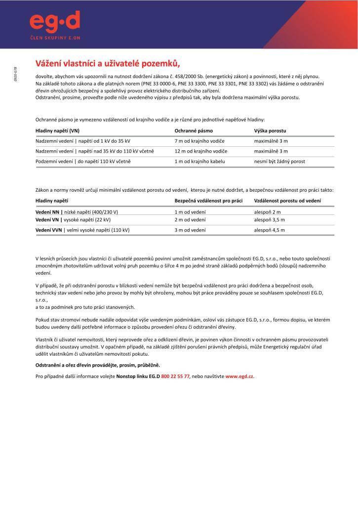 Upozornění vlastníkům - ořez stromů a&nbsp;dřevin